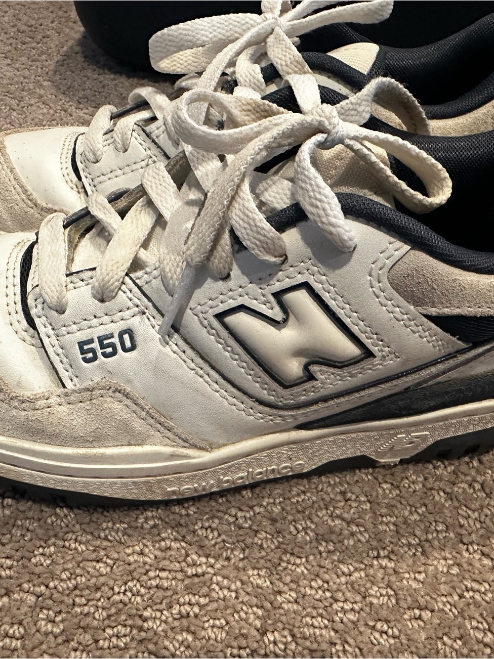 New Balance 550 White and Blue Sneakers